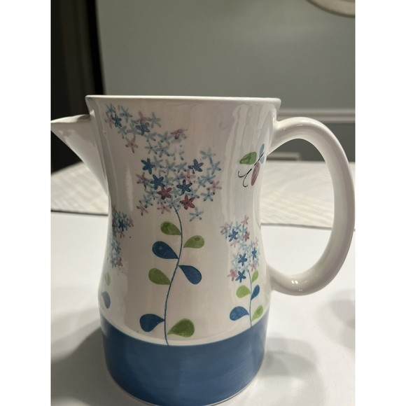 Vtg National Potteries LILAC TIME Bedford Ohio Juicer Pitcher & 5 Juice Glasses - Picture 9 of 16